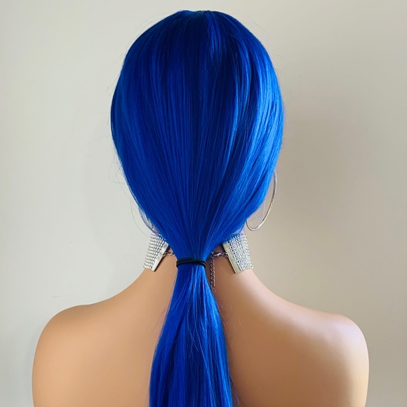 Royal Blue “Put On & Go” Synthetic Event Wig with Bangs 💙 NO FURTHER DISCOUNT - Picture 13 of 16